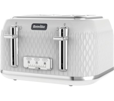 BREVILLE Curve VTT911 4-Slice Toaster - White & Chrome BREVILLE Curve VTT911 4-Slice Toaster - White & Chrome